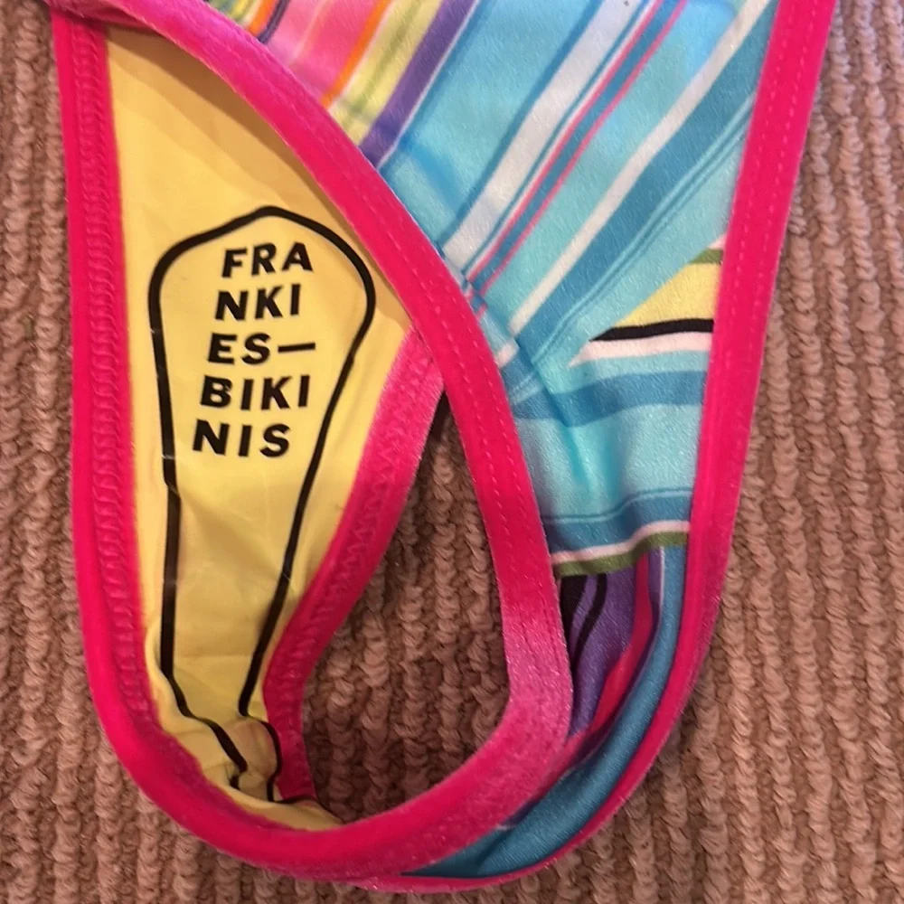 NWT FRANKIES bikini hazel shine bottom in rainbow swirl size XL